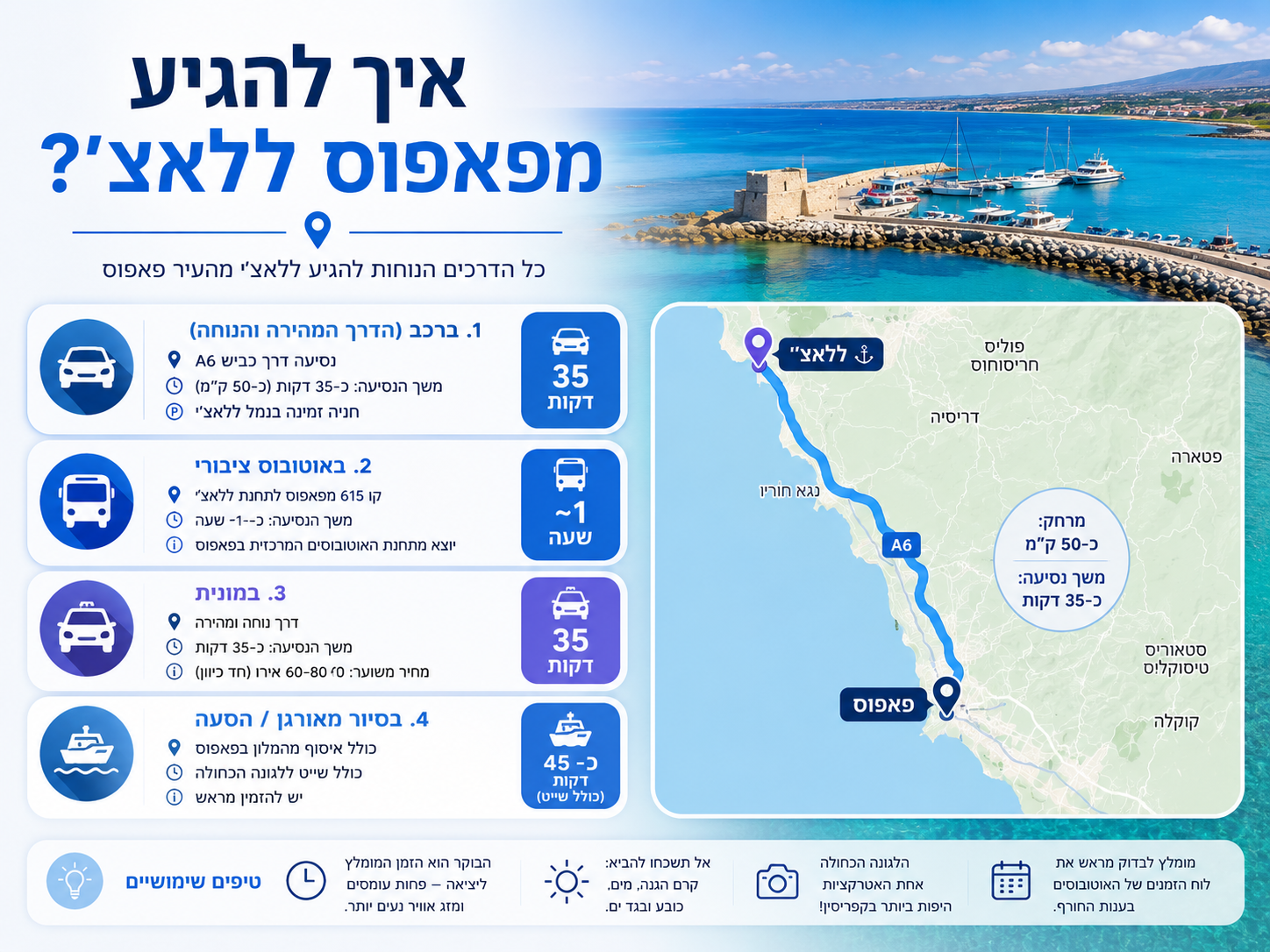 איך להגיע מפאפוס ללאצ׳י
